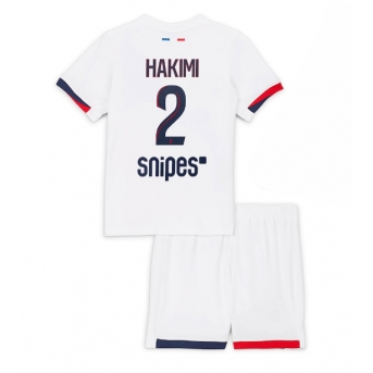 Billige Fotballdrakt Paris Saint-Germain Achraf Hakimi #2 Replika Bortedraktsett Barn 2025-26 Kortermet (med bukser)